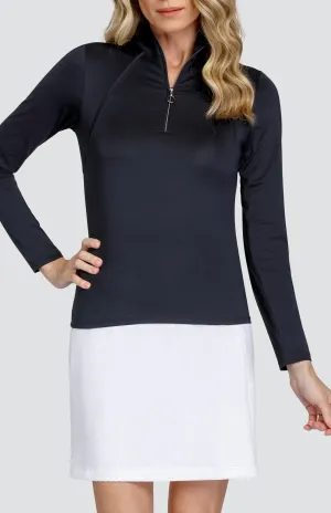 Amelia Top - Onyx Black - FINAL SALE Ribbed Neckline Vintage Style