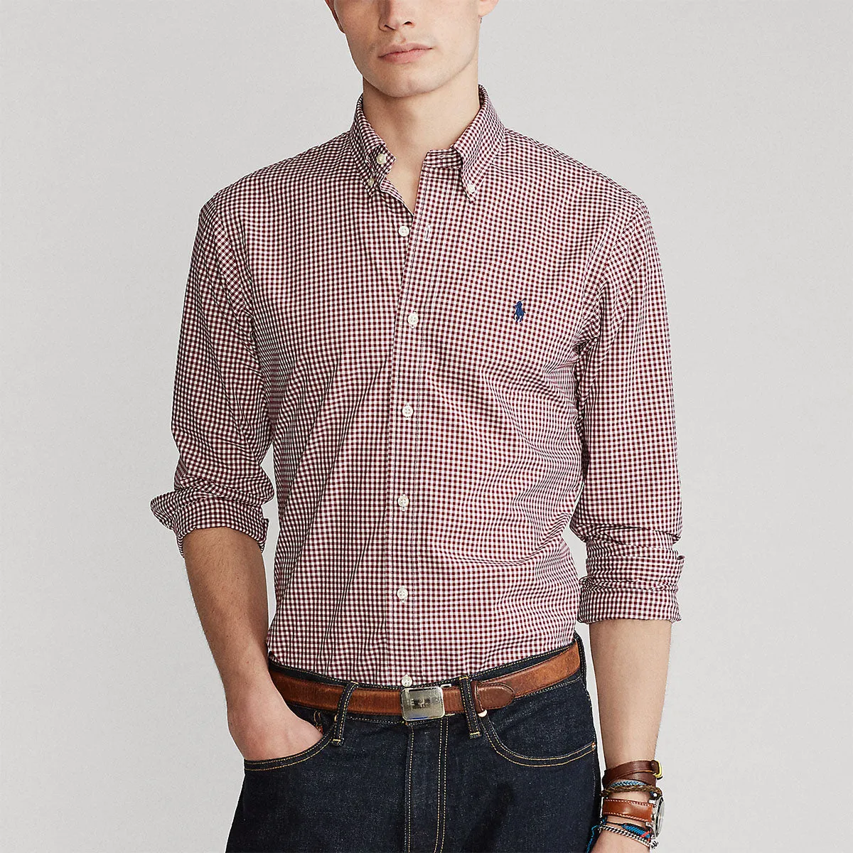 Polo Ralph Lauren - Slim Fit Poplin Check Shirt in Red/White Comfy Vibe