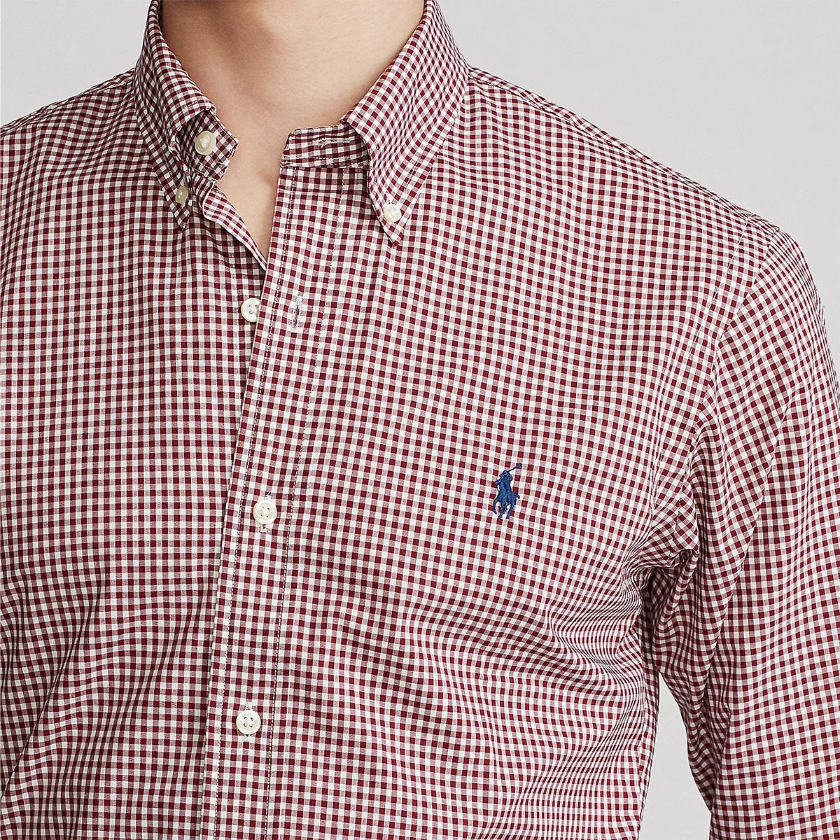 Comfortable And Versatile Polo Ralph Lauren - Slim Fit Poplin Check Shirt in Red/White