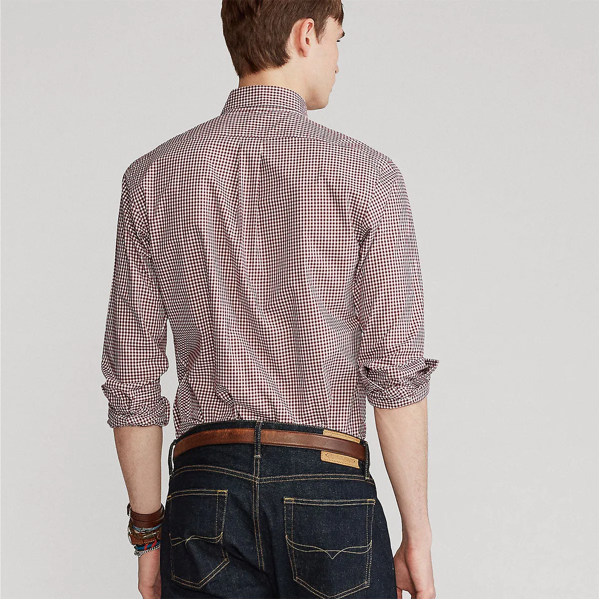 Sustainable Packaging Quick Fit Wear Polo Ralph Lauren - Slim Fit Poplin Check Shirt in Red/White