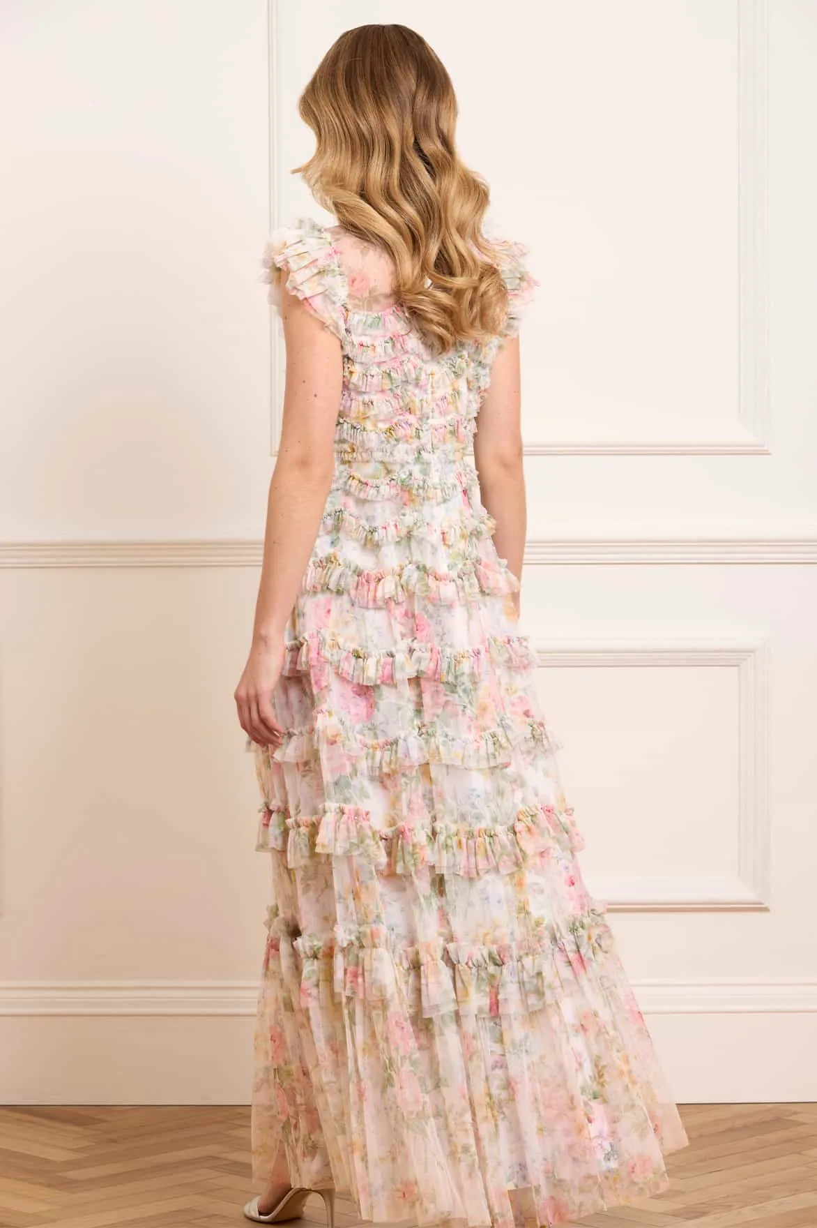 Pompadour Garden Round Neck Gown urban vibe