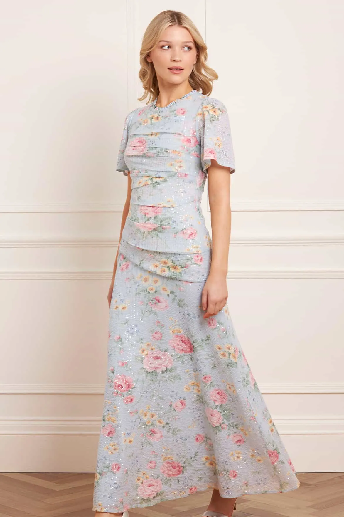 Pompadour Garden Sequin Gown Art-Gallery Feminine Line