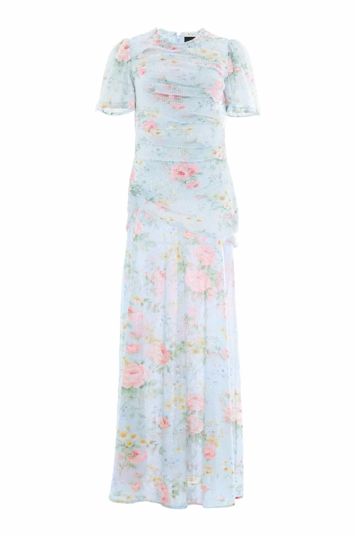 Natural Wrap Pompadour Garden Sequin Gown