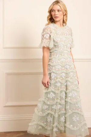 Daisy Wave Ankle Gown Side Slit Sleek and Sleek