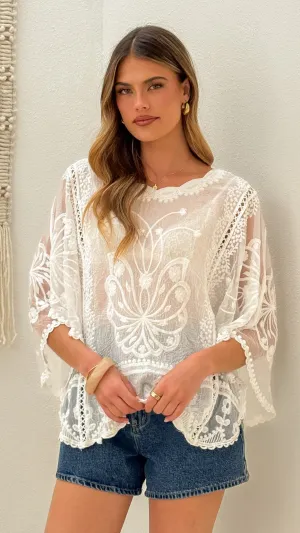 Design Glow QuickDryDesign Amaya Lace Top - White