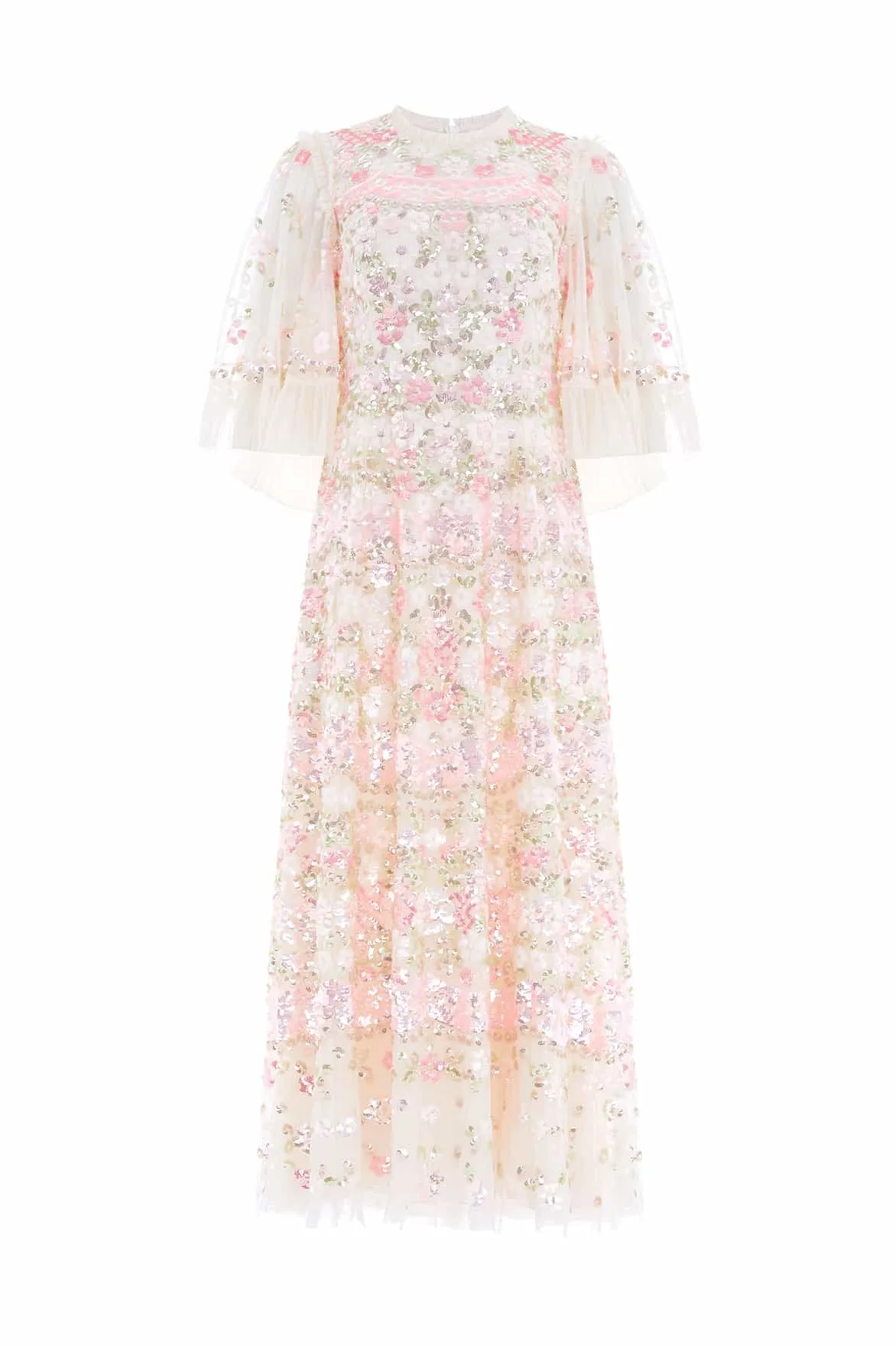 Garden Delight Gloss Ankle Gown Elegant Layering Youthful Mood