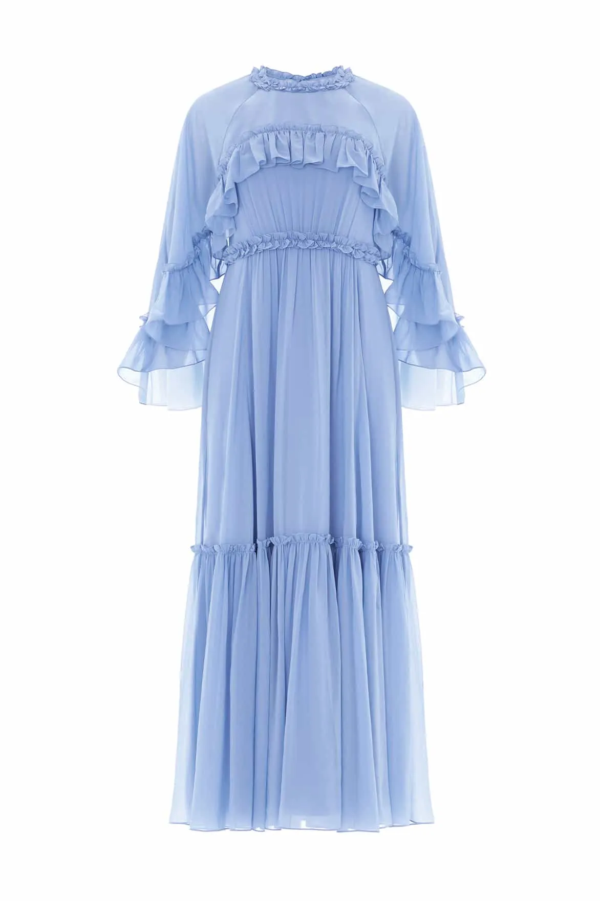 Day Glow Soft Composition Harper Chiffon Cape Ankle Gown
