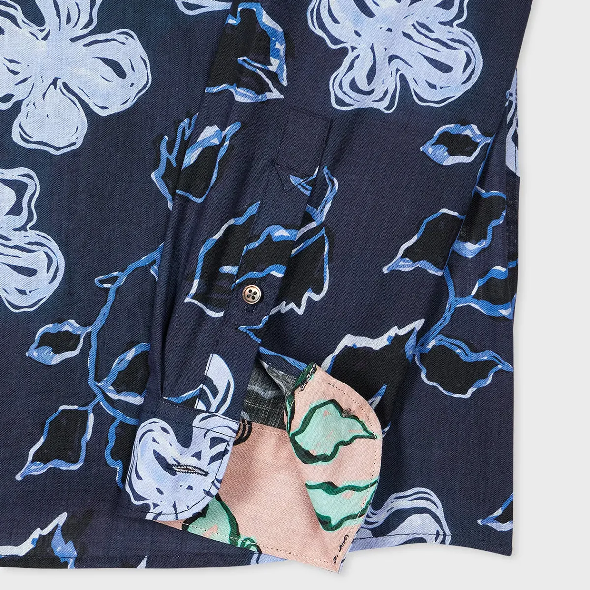 PS Paul Smith - 'Yukka' Floral Shirt in Navy Simple Comfort Look Layered Look