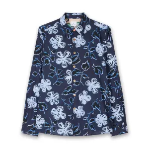 Cozy Fit Versatile Wardrobe Piece PS Paul Smith - 'Yukka' Floral Shirt in Navy