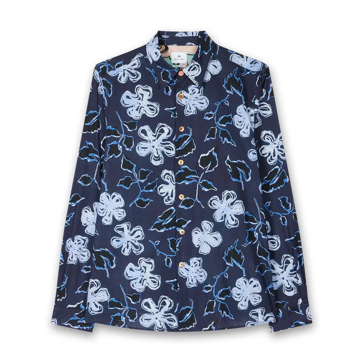 Cozy Fit Versatile Wardrobe Piece PS Paul Smith - 'Yukka' Floral Shirt in Navy