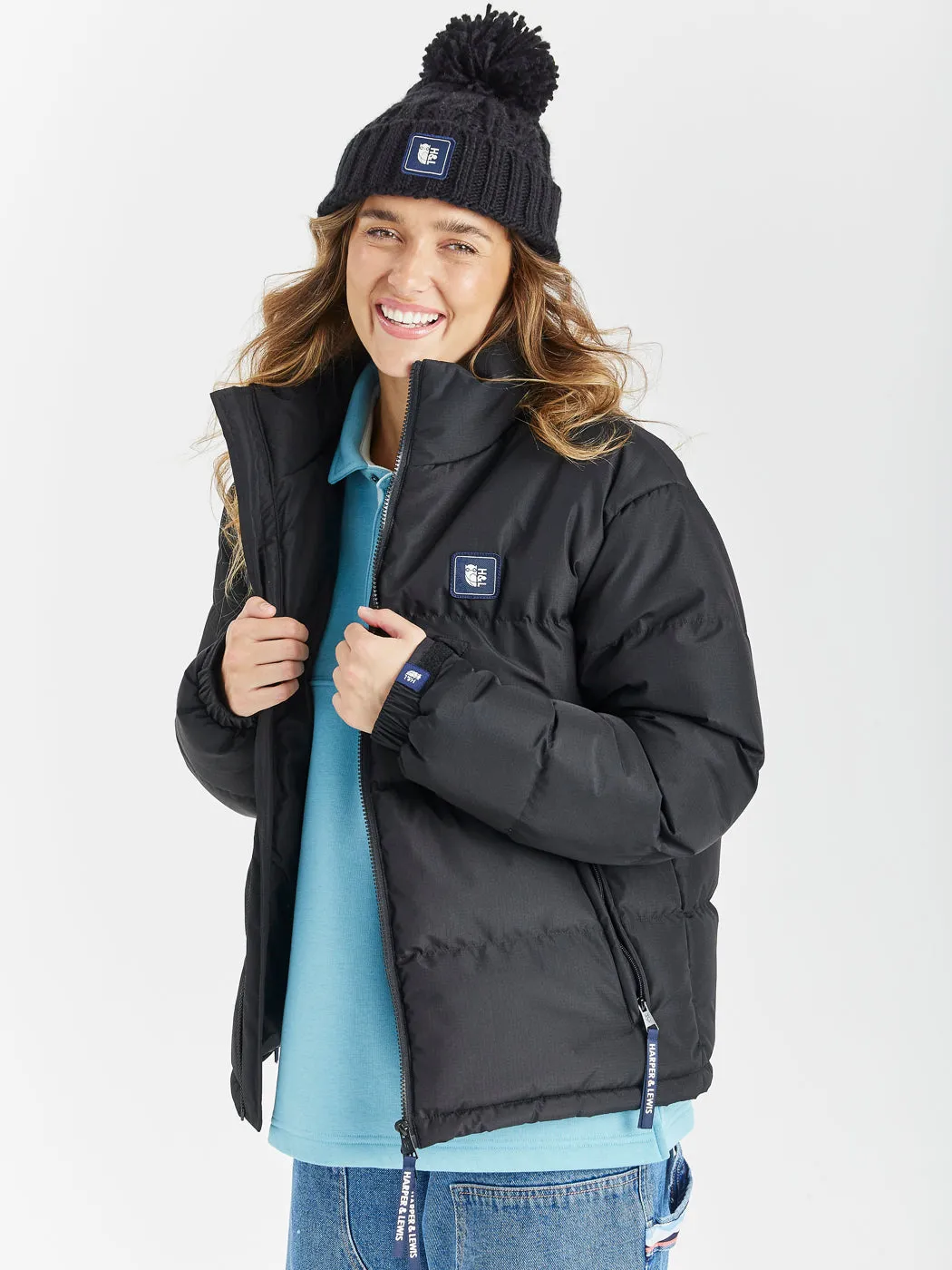 Noire Puffer Coat EcoFriendly Water Repellency