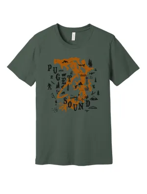 Festival wear Puget Sound Map Variant ?? Unisex T-Shirt