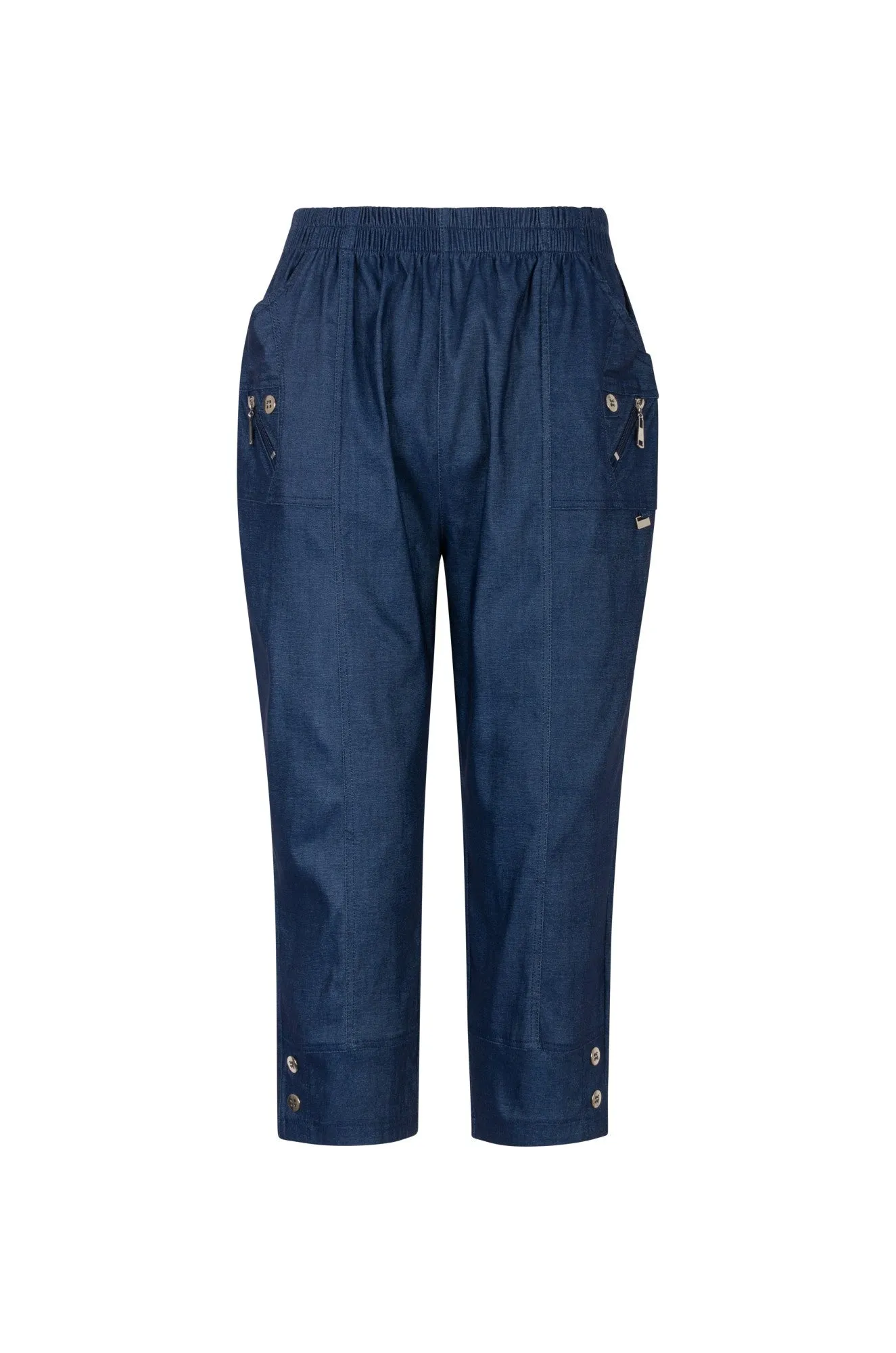 Pull on Mid Calf Pants | DENIM | 0507A1 Non slip grip