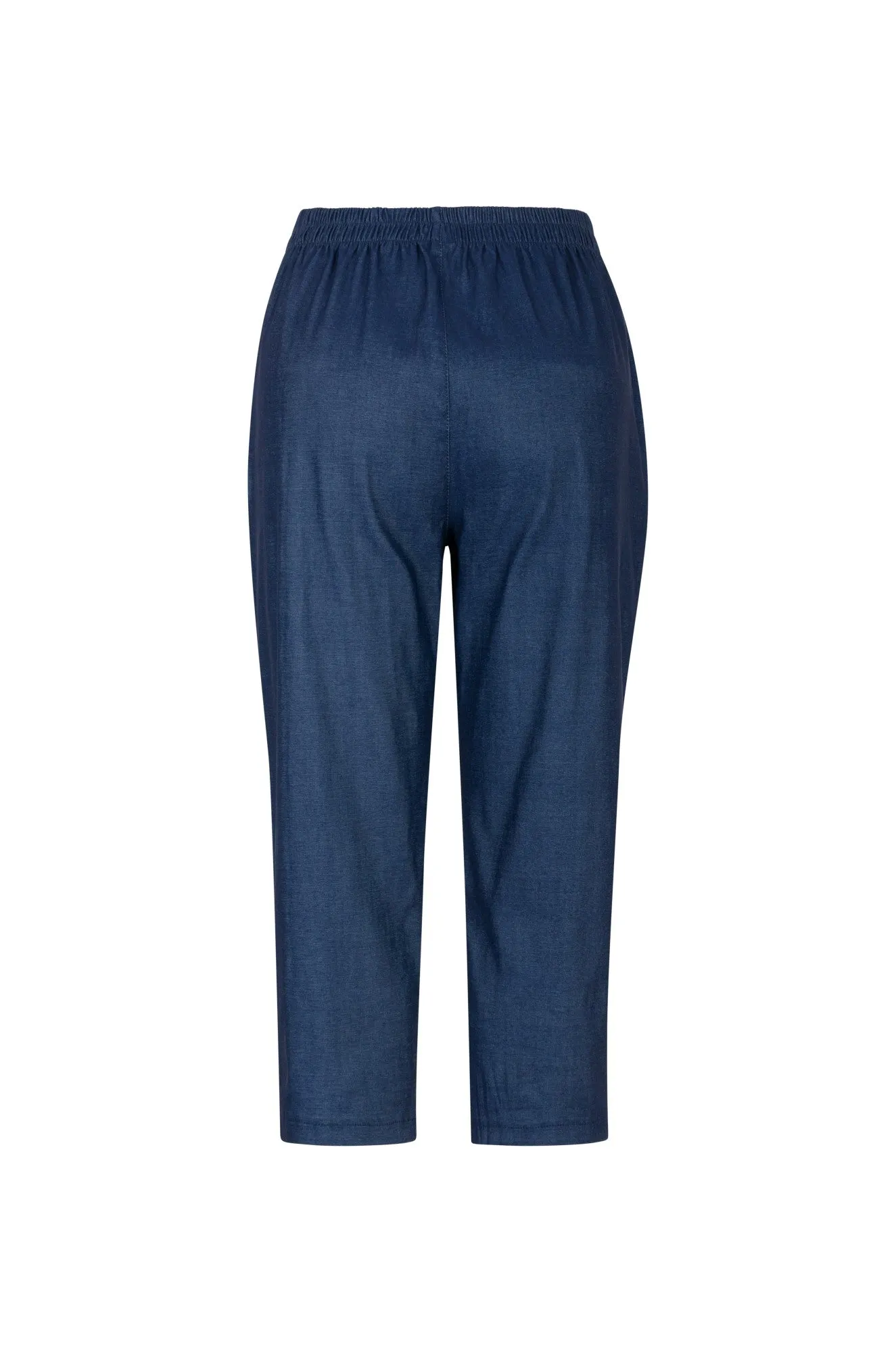 Flexible Leg Slim Shape Pull on Mid Calf Pants | DENIM | 0507A1