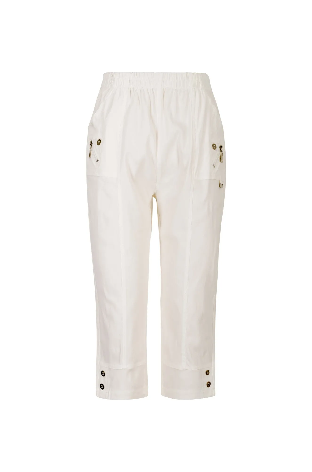 Pull on Mid Calf Pants | WHITE | 0507A1 Stylish Wear