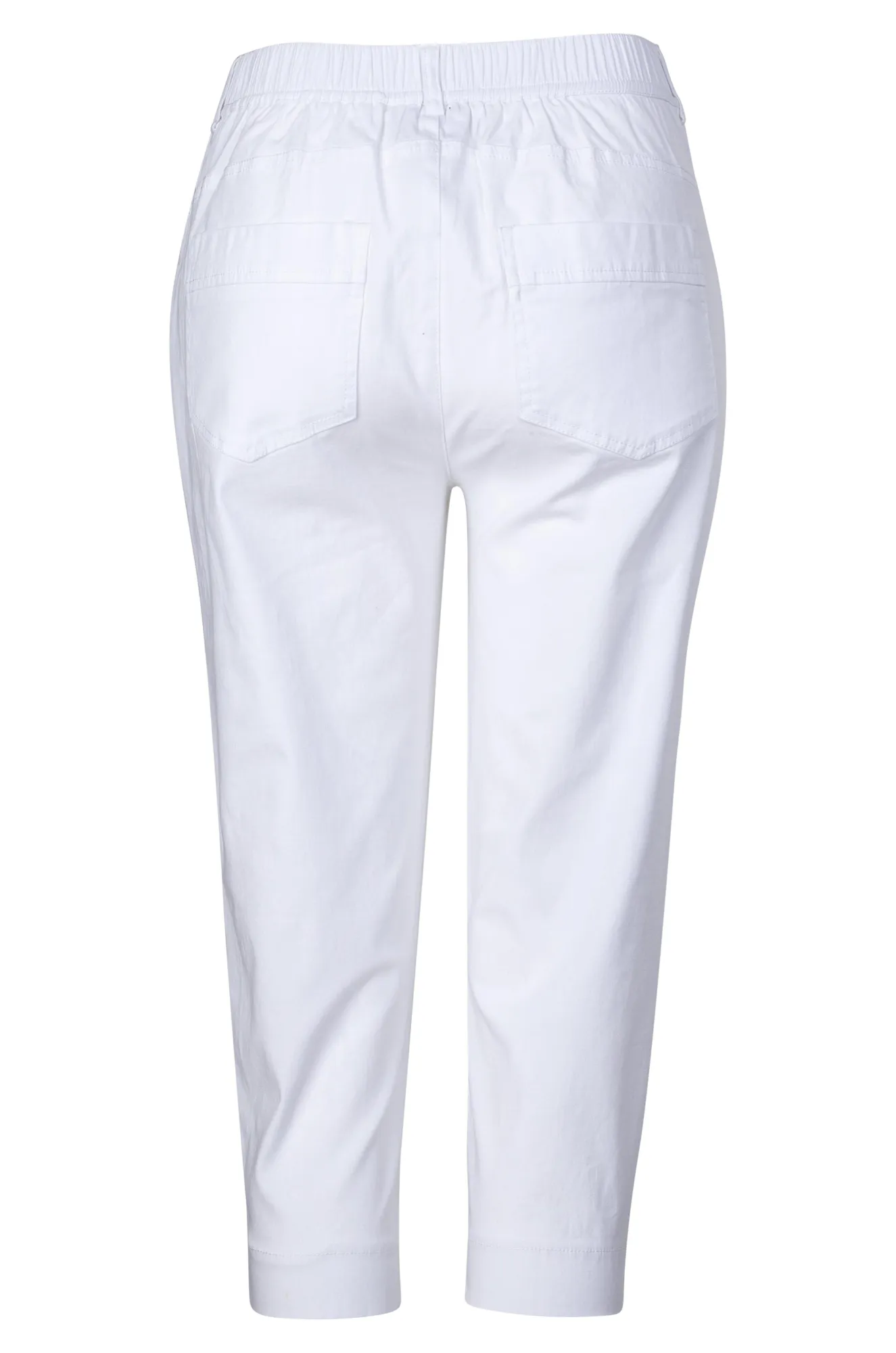 Relax Mode Pull on Mid Calf Pants | WHITE | 6822A1