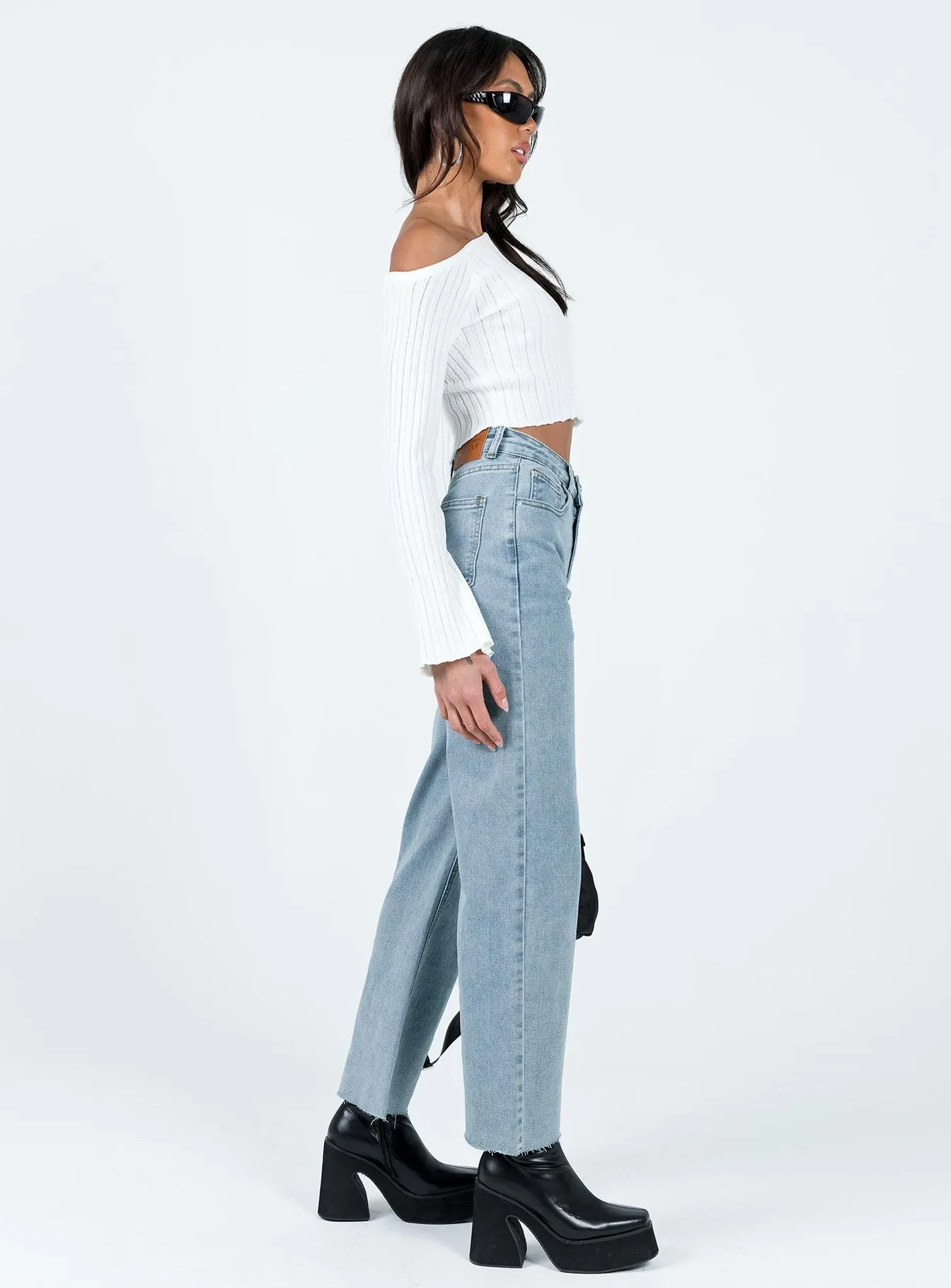 Pyrene Straight Leg Jeans Mid Wash Denim Neutral Mood