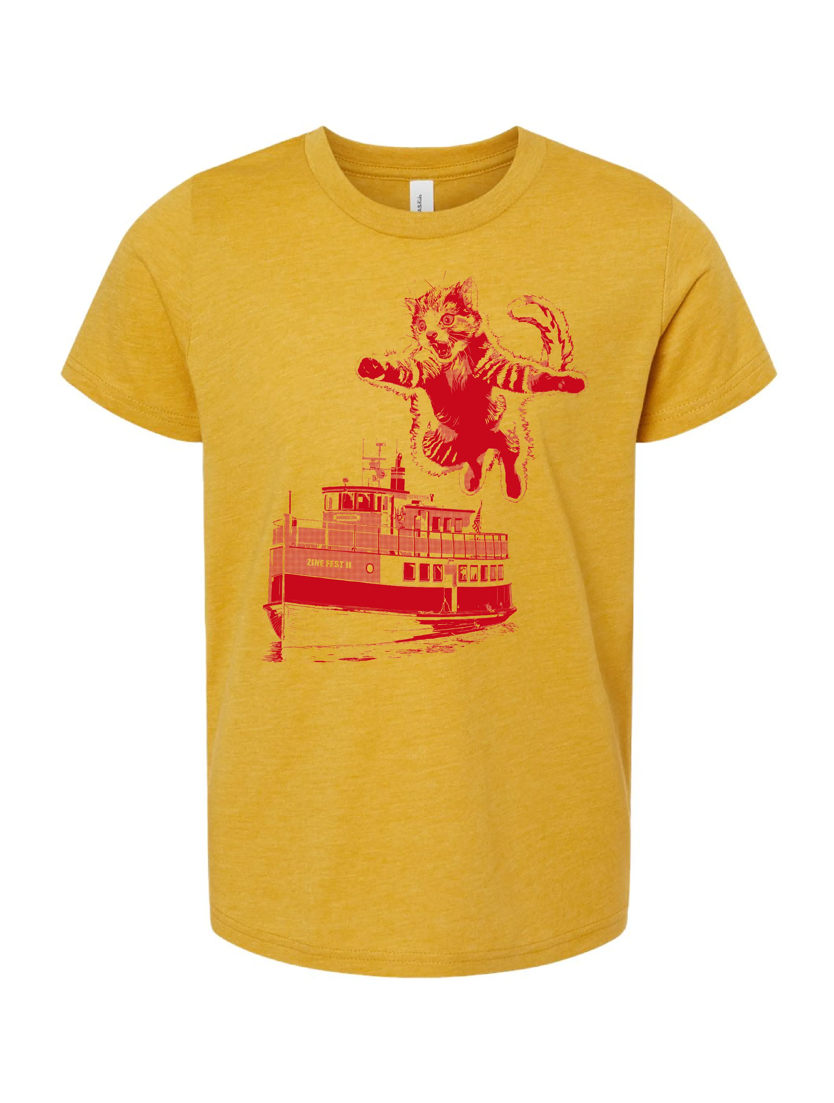 Bremerton Zine Fest ? Kitty Kaiju 2024 Mustard Tee On-the-Go Comfort
