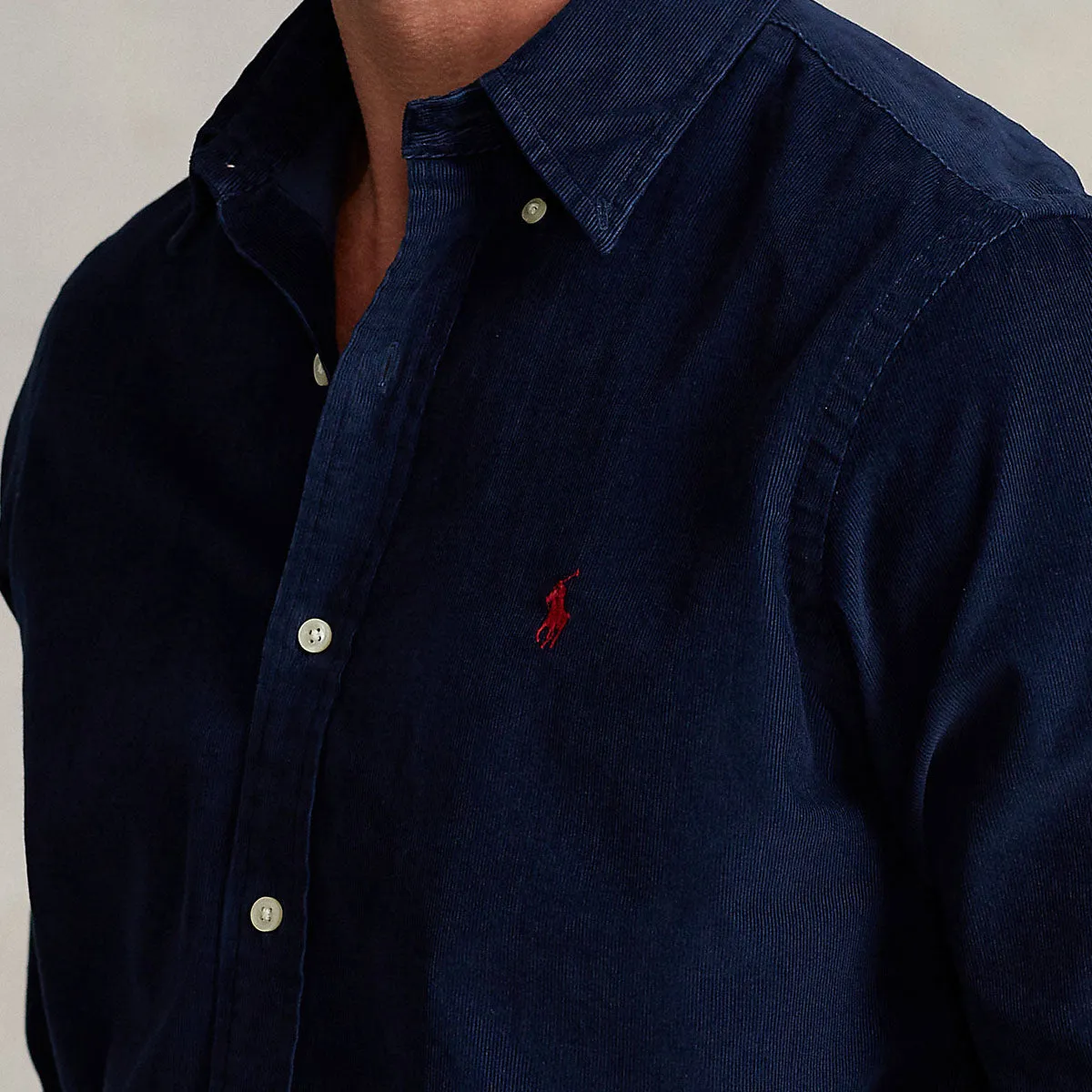 Polo Ralph Lauren - Slim Fit Corduroy Shirt in Navy Slim Style Relaxed Look