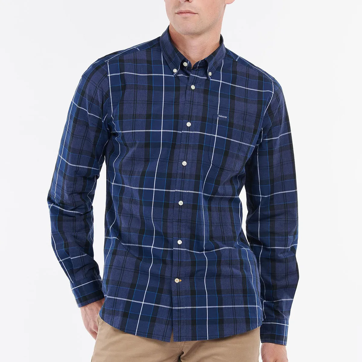 Comfortable Wear SlimFitDesign Barbour - Sandwood Tailored Fit Shirt in Ink Blue