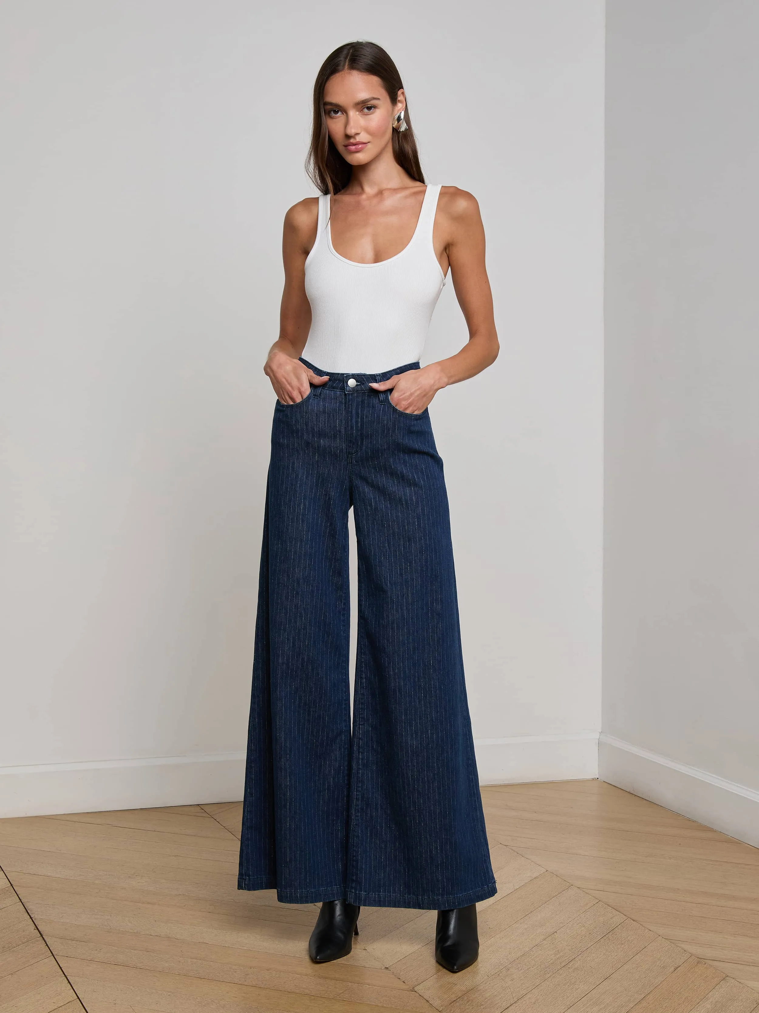 Artist Vibe Premium Road Trip Casual Friday Home Comfort Quincy Pinstriped Jean