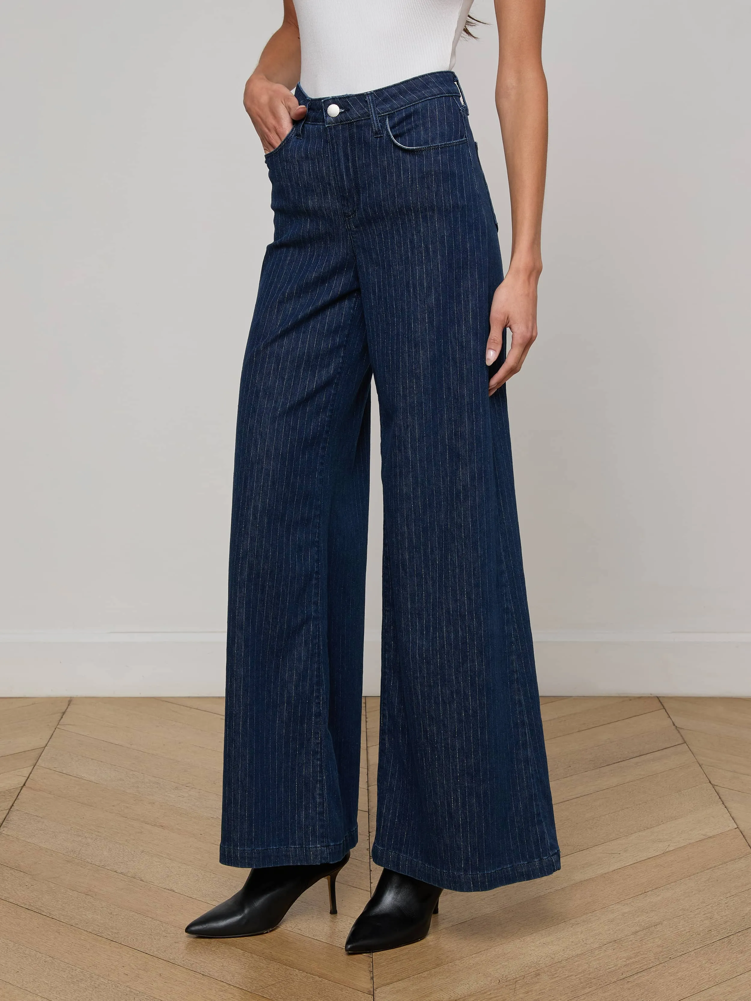 Parent Style Family Style Brunch Outfit Trend Setter Quincy Pinstriped Jean