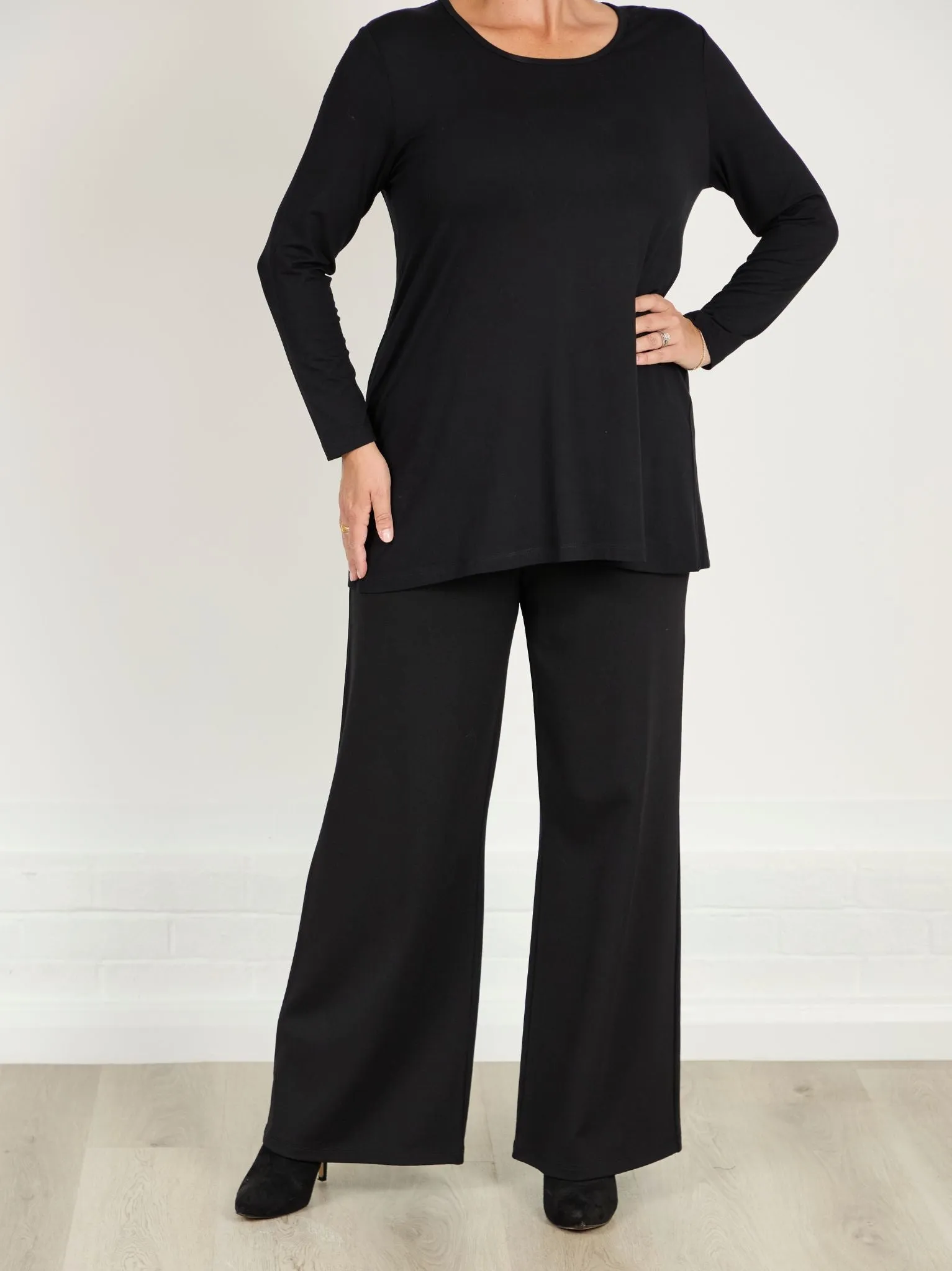 Rachel Heavy Jersey Trouser - black ElasticCuffs Work Flex