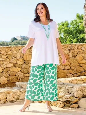 Rafaella Jersey Trouser - Emerald Wool blend