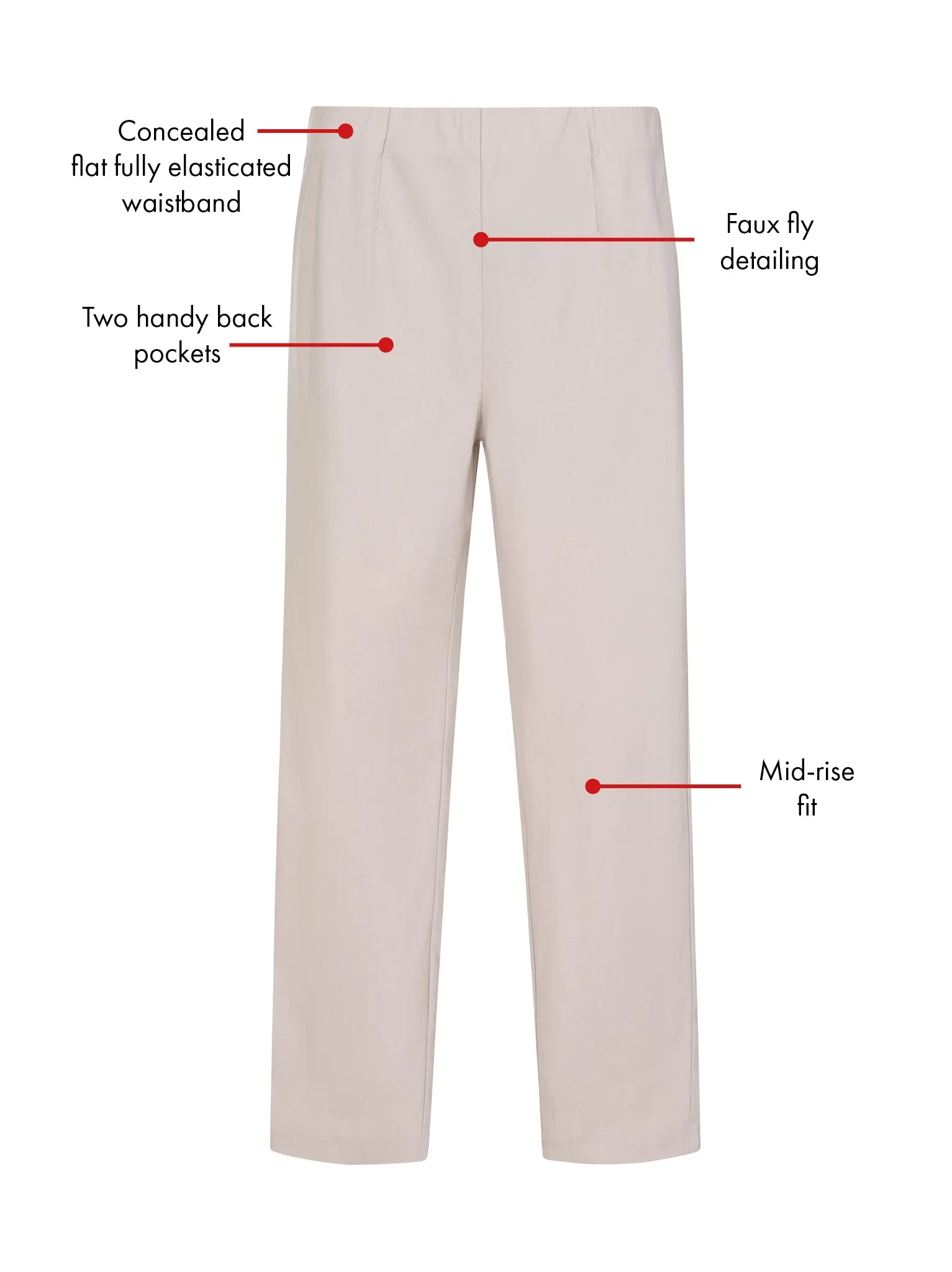 Rafferty Stretch Trouser - Natural Comfort Base Fit Control