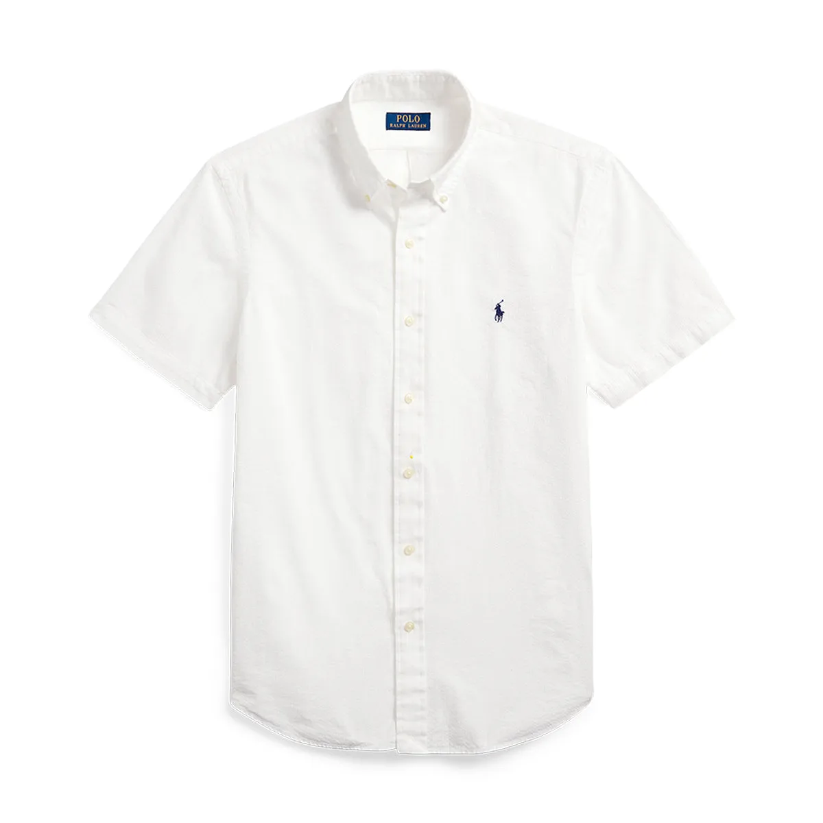 Soft and Stretchy Ralph Lauren - Custom Fit Seersucker SS Shirt in White
