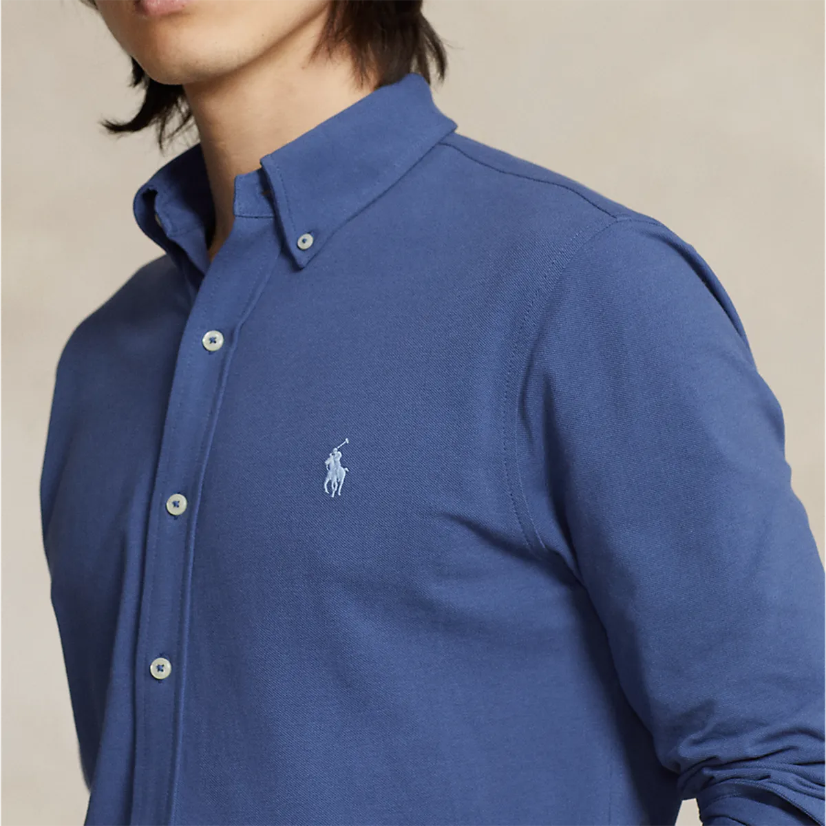 HighThreadCount Ralph Lauren - Featherweight Mesh Shirt in Blue
