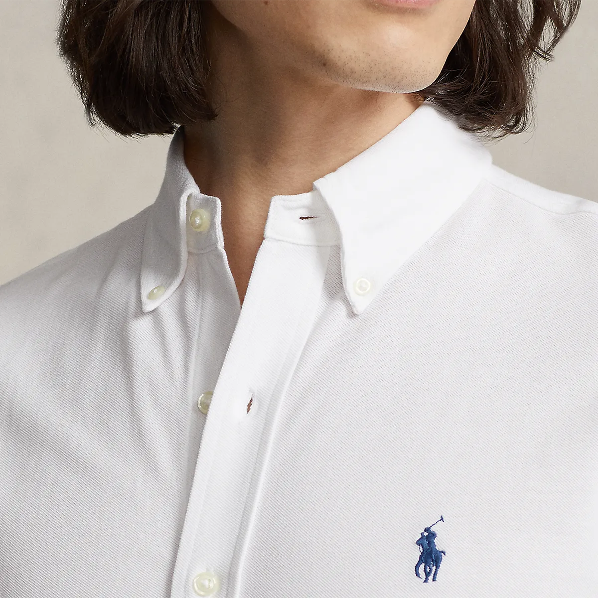 Classic Layering Urban Streetwear Ralph Lauren - Featherweight Mesh SS Shirt in White