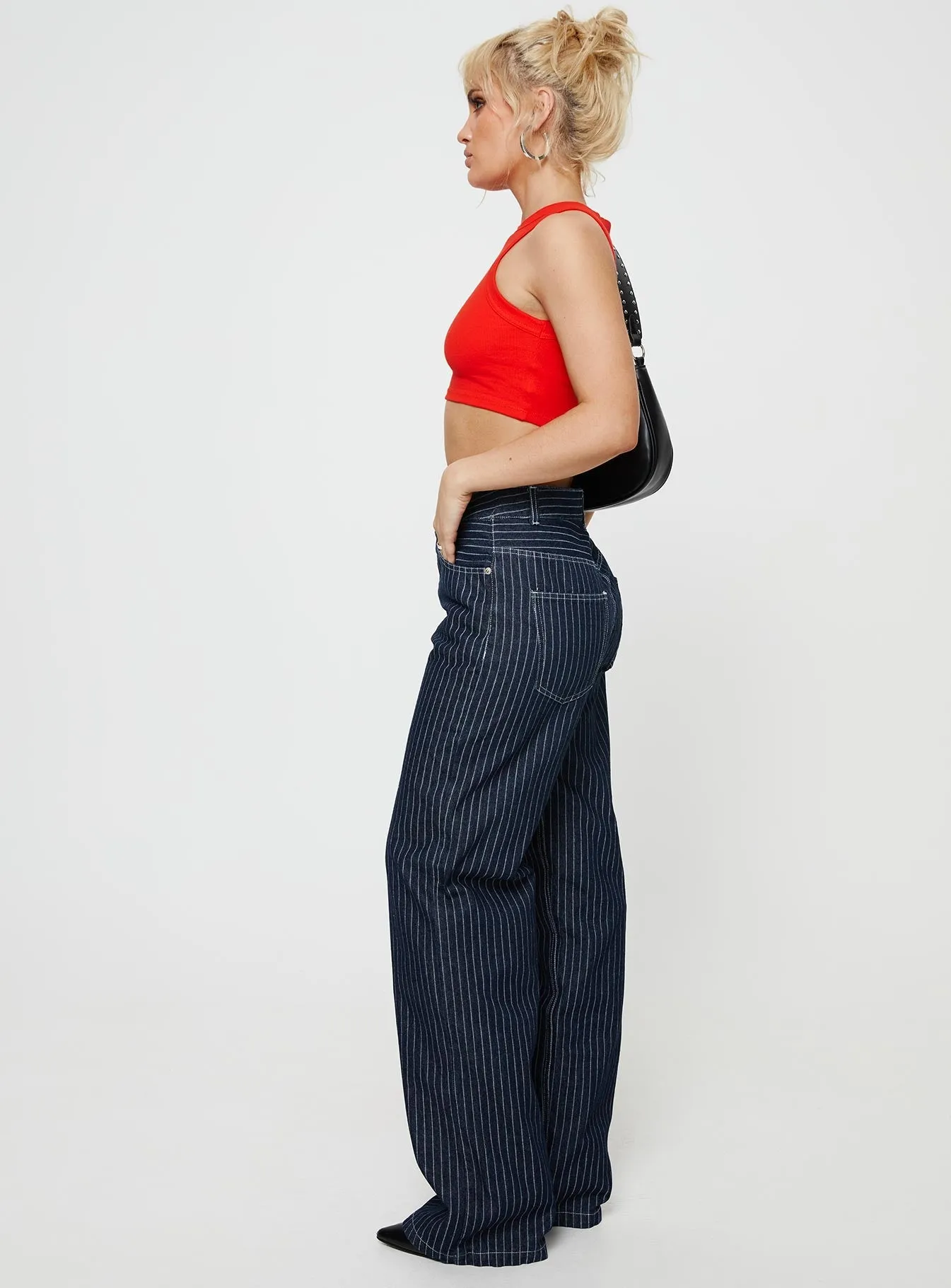 Fit and Comfort Rathlyn Pinstripe Jeans Dark Denim