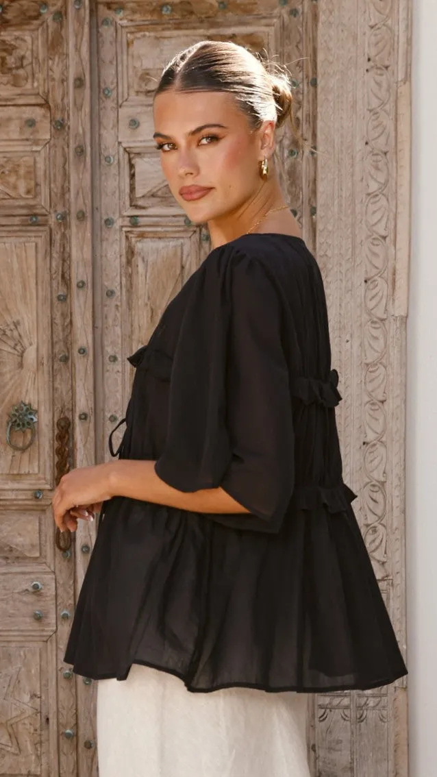 SweatAbsorbentLining Aerated Seam Placement Raya Top - Black