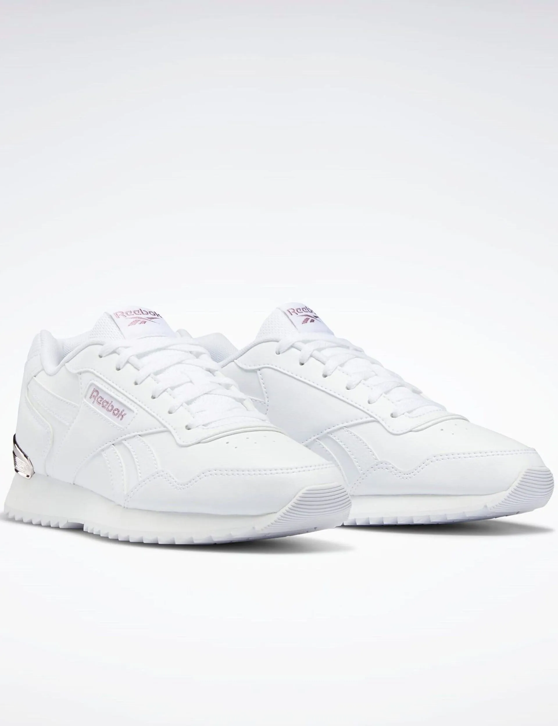 Lime Fresh Breathable Canvas Reebok Glide Ripple Clip Shoes - Cloud White/Rose Gold
