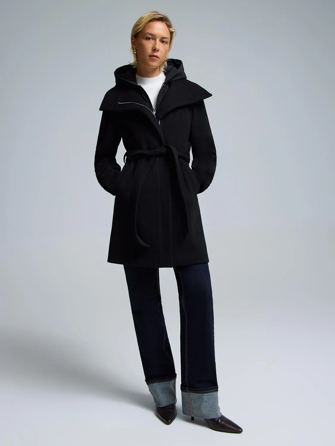 Hooded Faux Wool Coat On Duty Layer Modular Attachment Loops