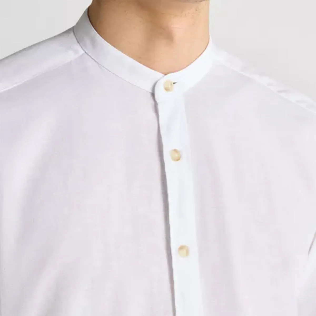 Casual Vibes Floral freshness Remus - Regular Fit Tencel-Blend Shirt in White