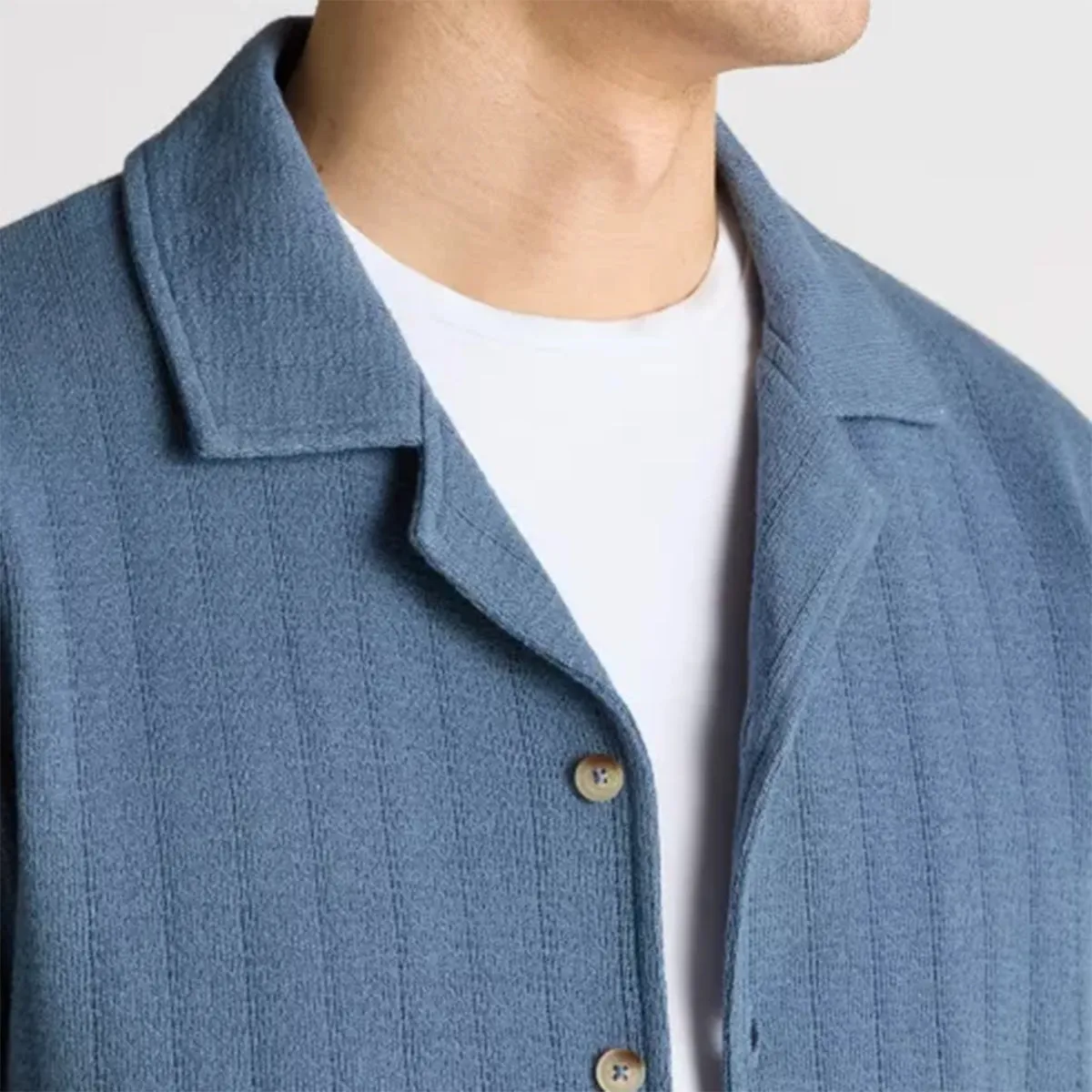 Everyday Layering Remus - Relaxed Fit Cuban Collar Shirt in Blue