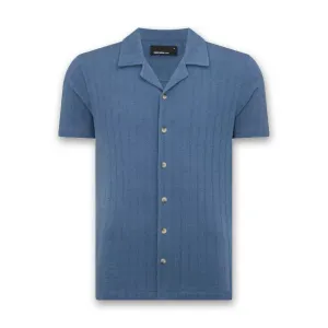 regular but not boring Remus - Relaxed Fit Cuban Collar Shirt in Blue