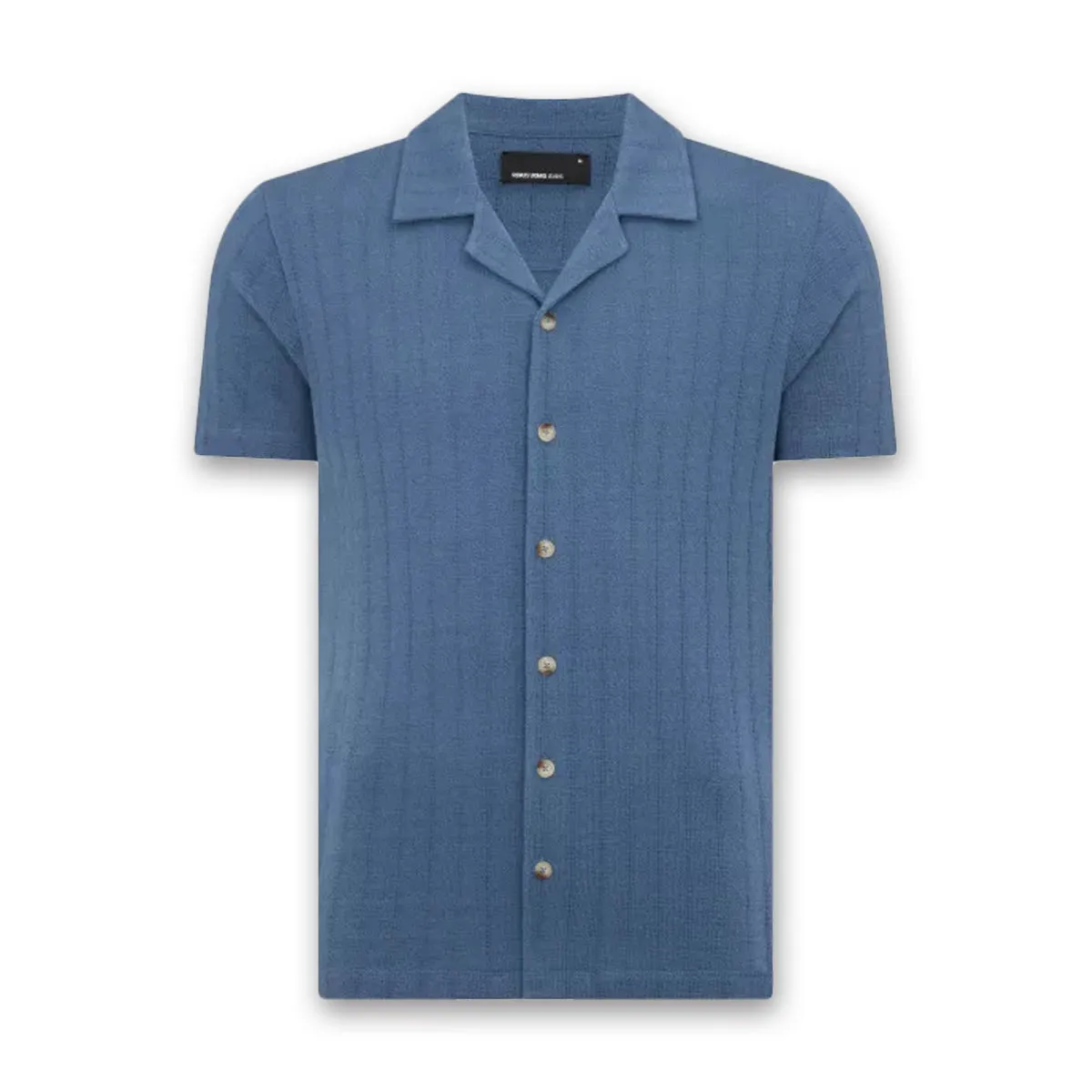 regular but not boring Remus - Relaxed Fit Cuban Collar Shirt in Blue