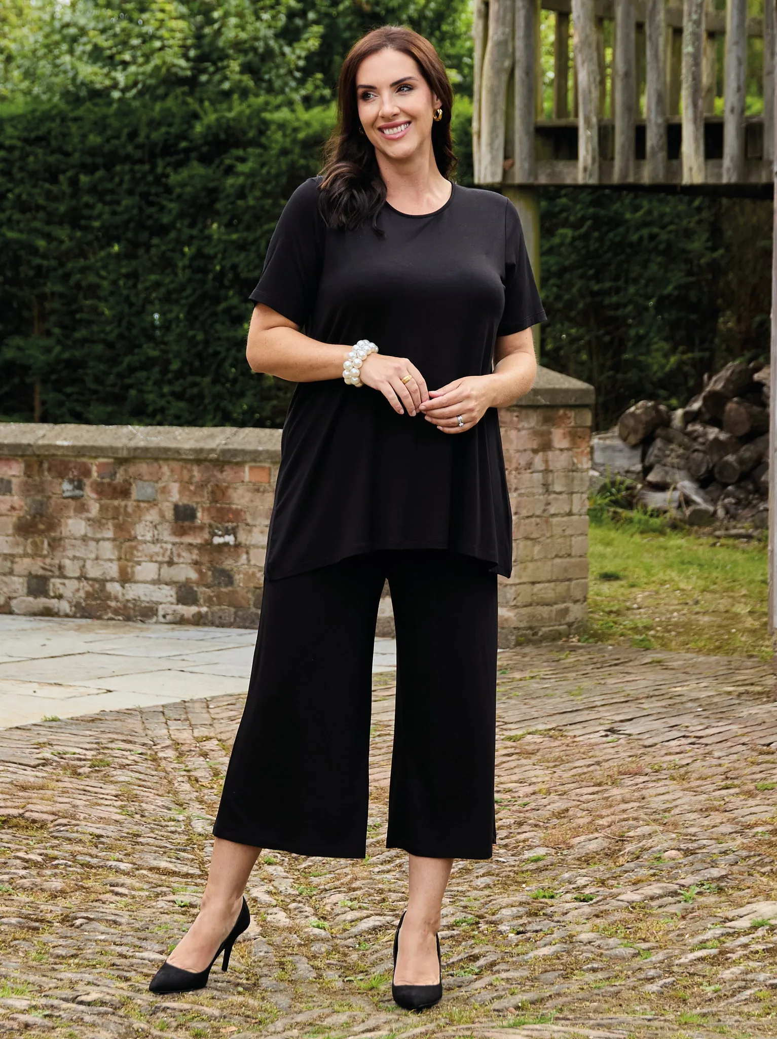 Minimal Stretch Fit Renee Jersey Trouser - Black