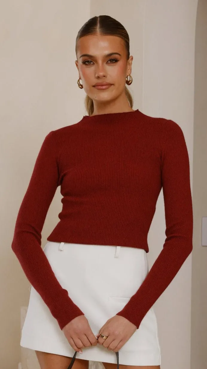 Ethic Core outdoor mode Malani Long Sleeve Top - Burgundy