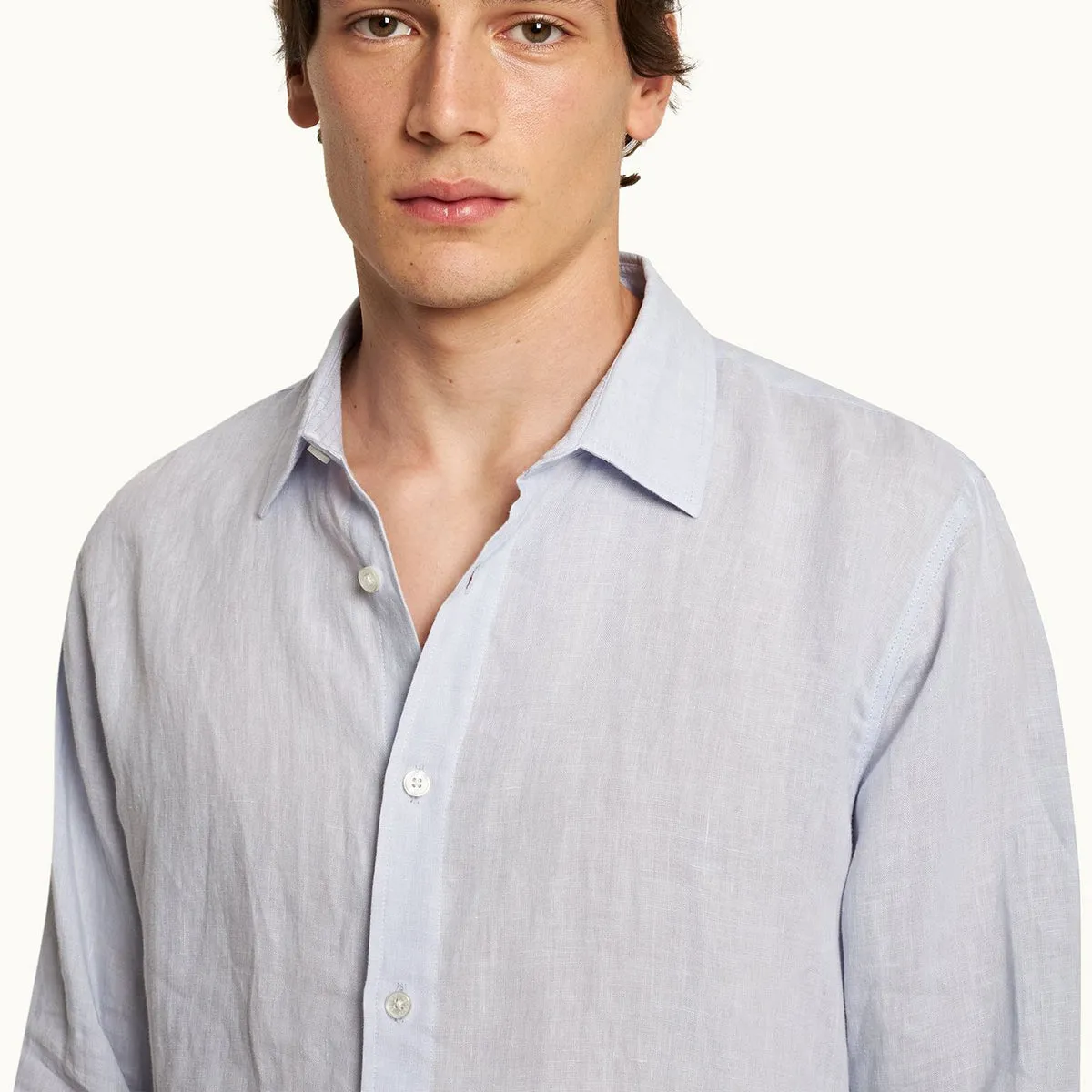 Orlebar Brown - Justin Linen Shirt in Hush Sleek Waistband
