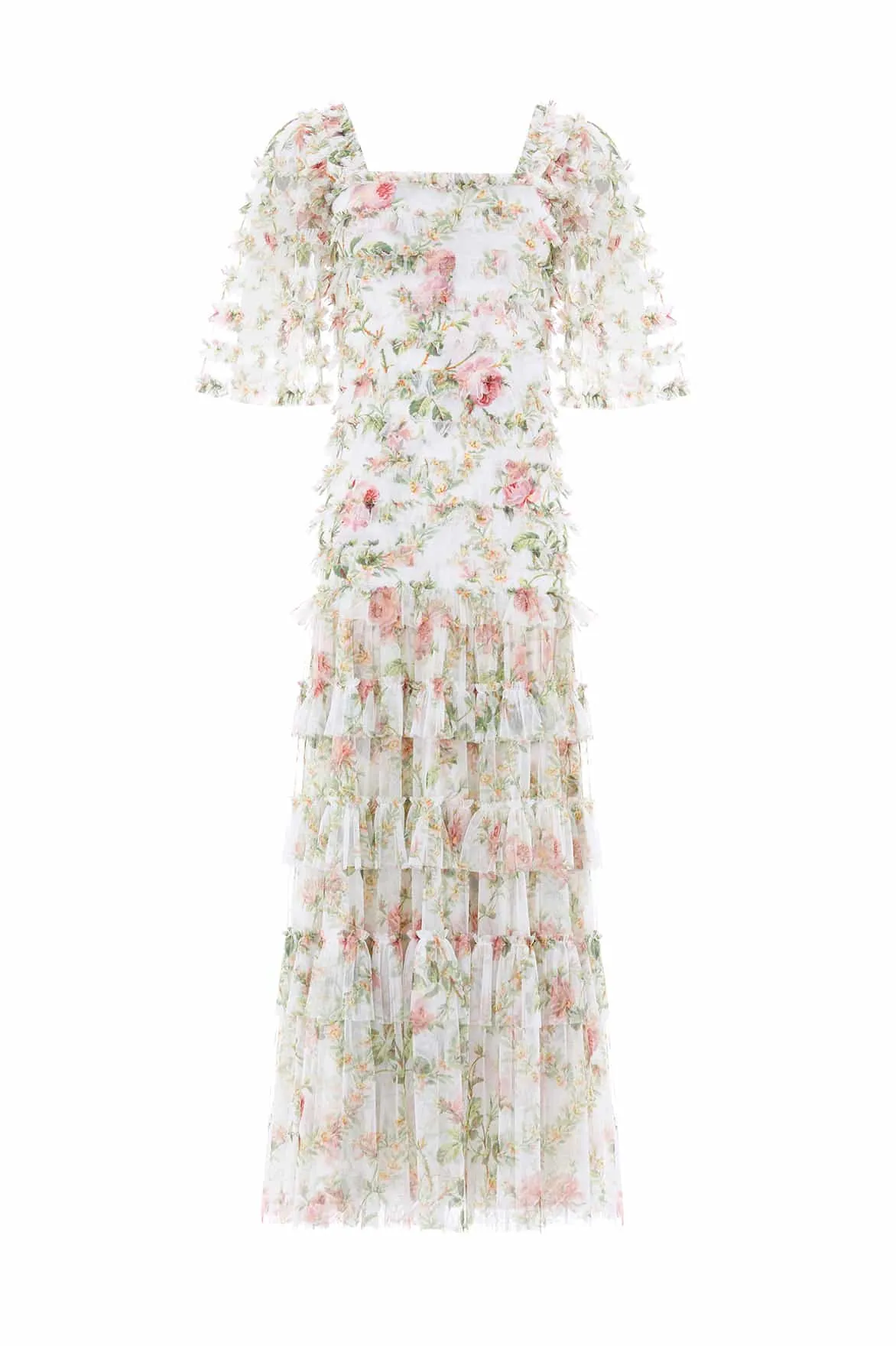 Colette's Rose Short Sleeve Ankle Gown Evening Event Chill Moment