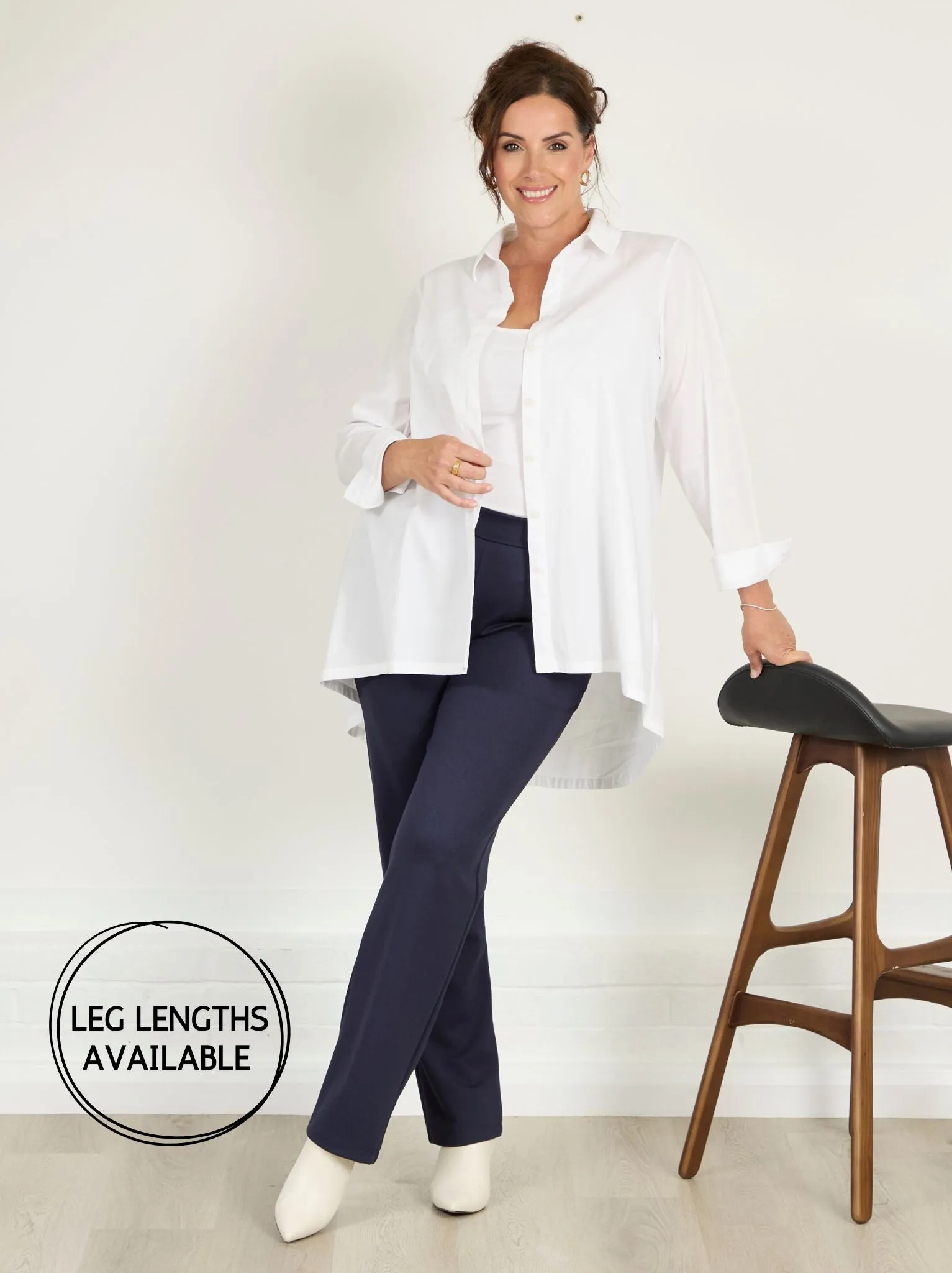 Roberta Ponte Di Roma Trouser - Navy Polyester fabric