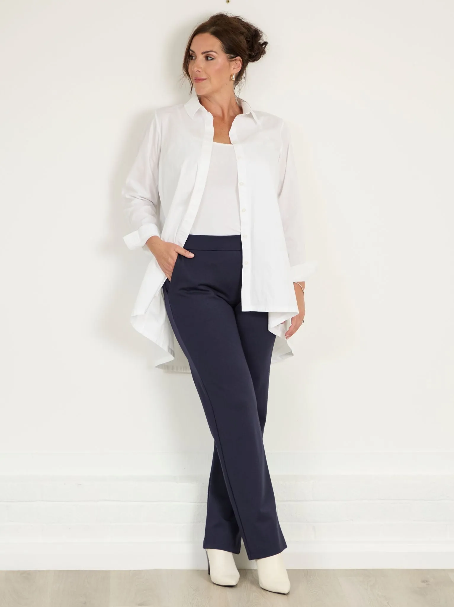 Roberta Ponte Di Roma Trouser - Navy Quick Comfort Design Easy Layer