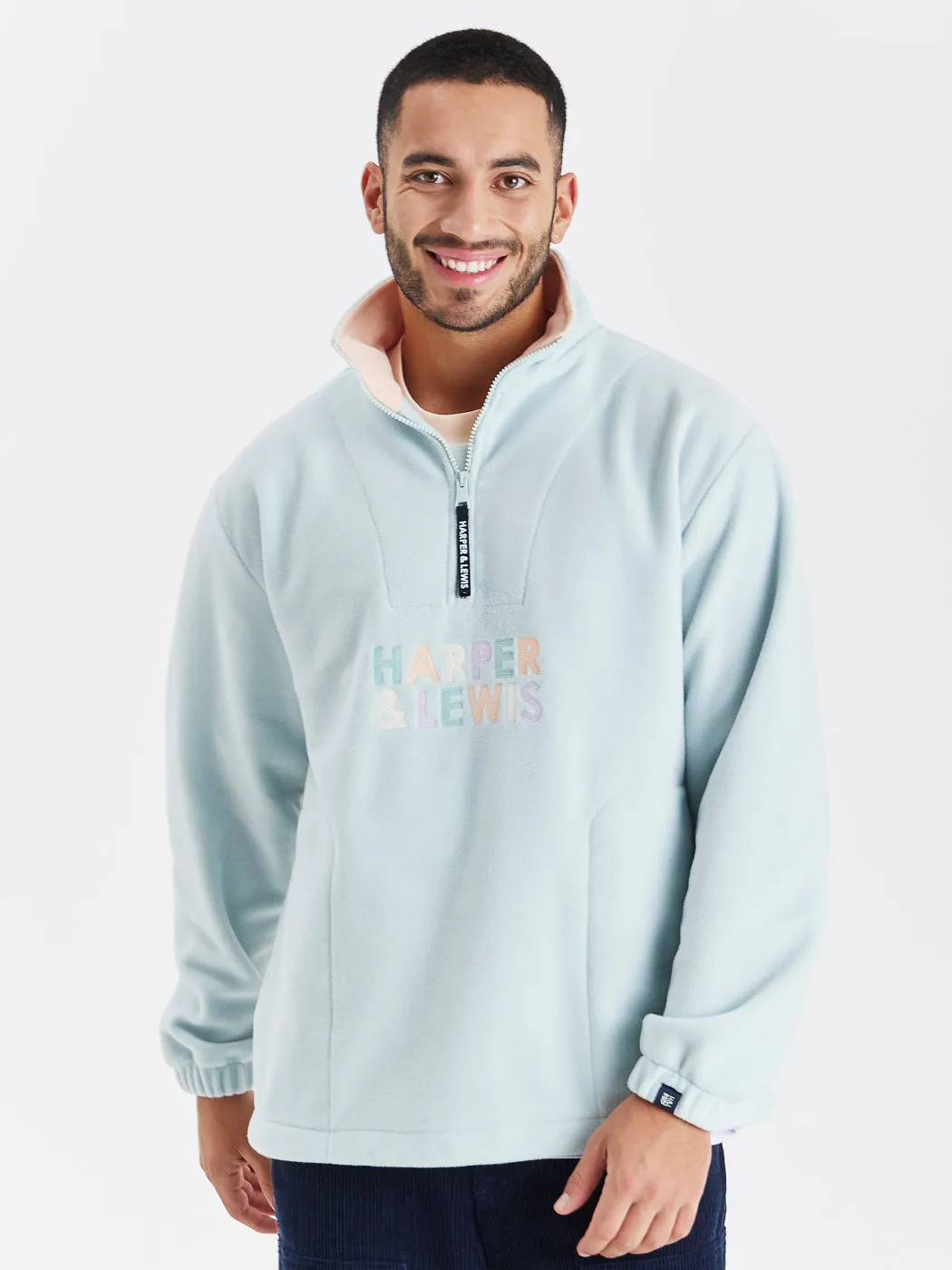 Robin 1/4 Zip Fleece Pale Sage Durable Outfit Cozy Touch