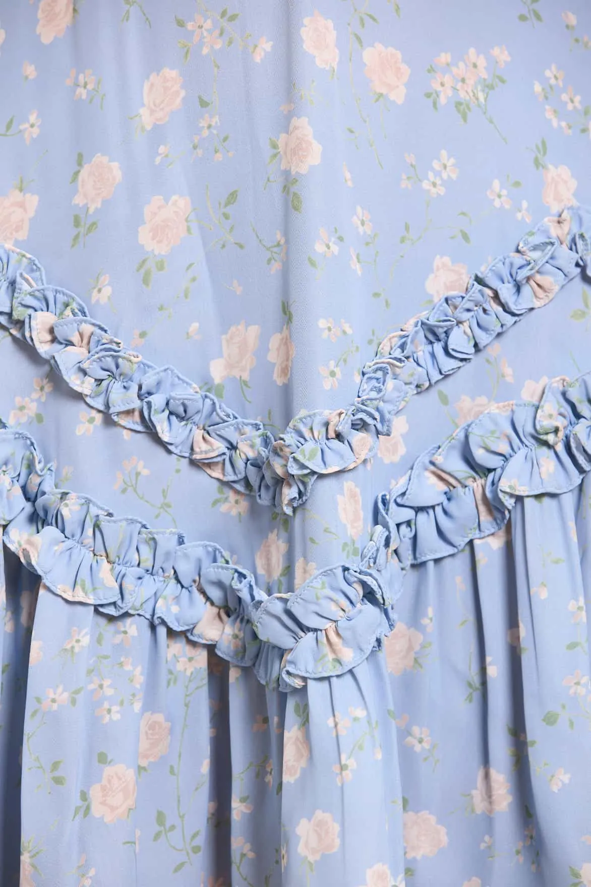 Understated Glam Rose Ditsy Satin V-Neck Micro Mini Dress