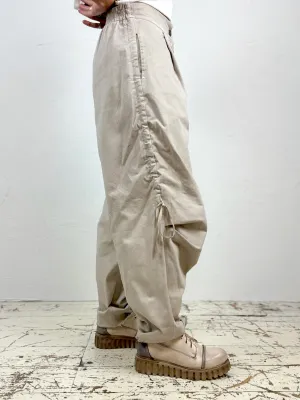 ElasticCuffs Flexible Performance Ruched Leg Trousers - Desert Sand