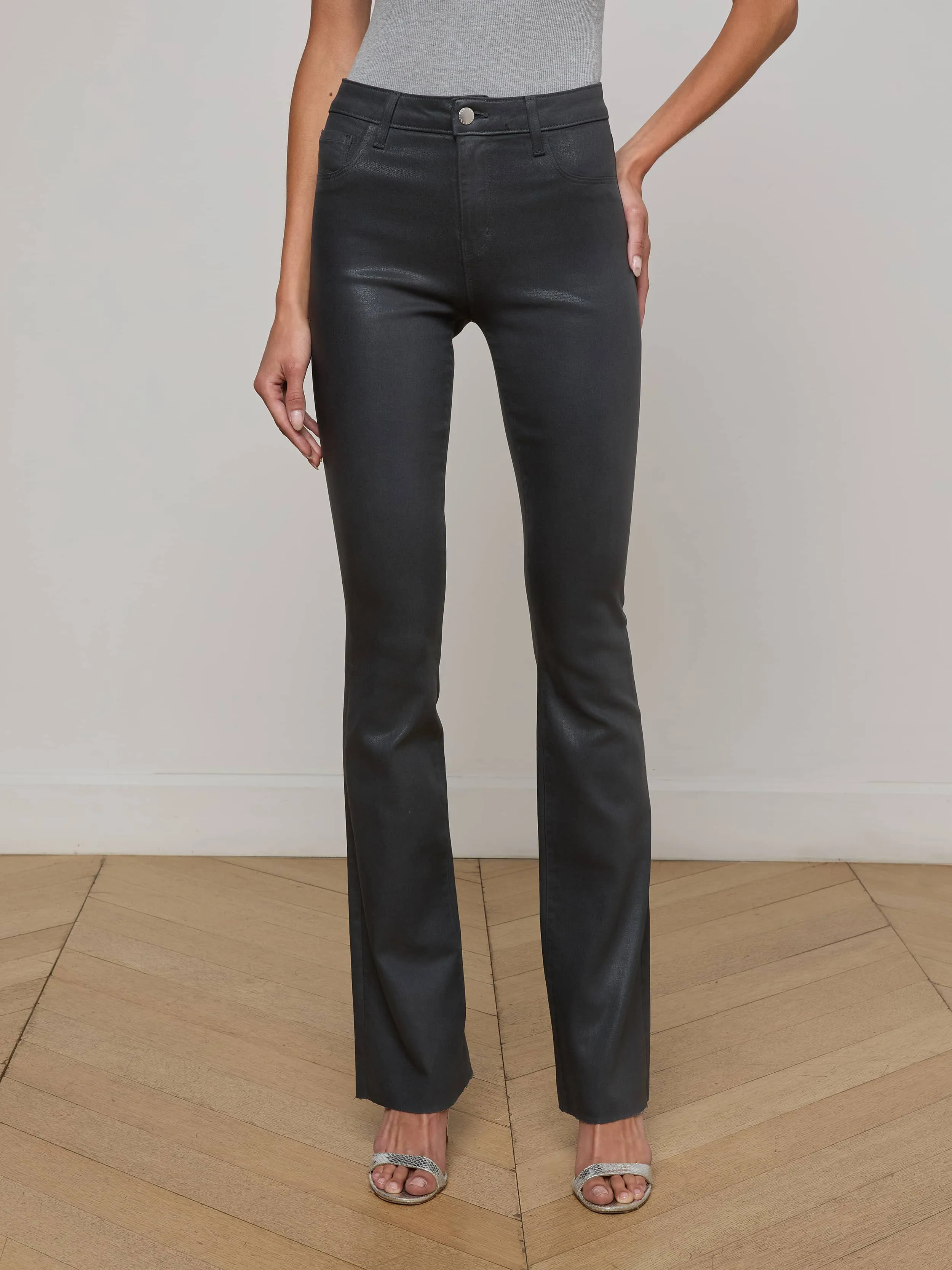 Ruth Coated Straight-Leg Jean Tapered Leg Profile